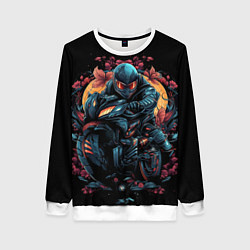 Свитшот женский Мотоцикл в стиле киберпанк, цвет: 3D-белый