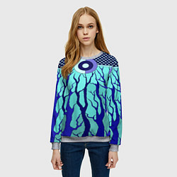 Свитшот женский Turquoise abstraction, цвет: 3D-меланж — фото 2