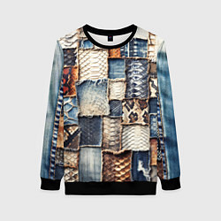 Женский свитшот Змеиная кожа - пэчворк