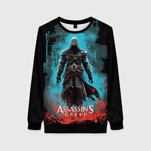 Женский свитшот Assassins creed подводный город / 3D-Черный – фото 1