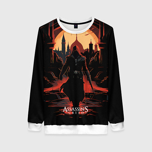 Женский свитшот Assassins creed заброшенный старый город / 3D-Белый – фото 1