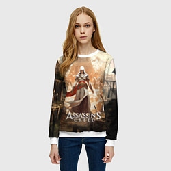 Свитшот женский Assassins creed старинный город, цвет: 3D-белый — фото 2