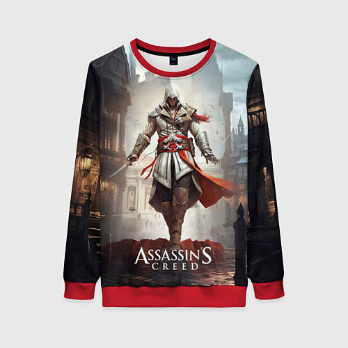 Женский свитшот Assassins creed старый город / 3D-Красный – фото 1