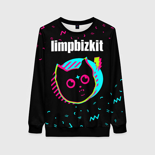 Женский свитшот Limp Bizkit - rock star cat / 3D-Черный – фото 1