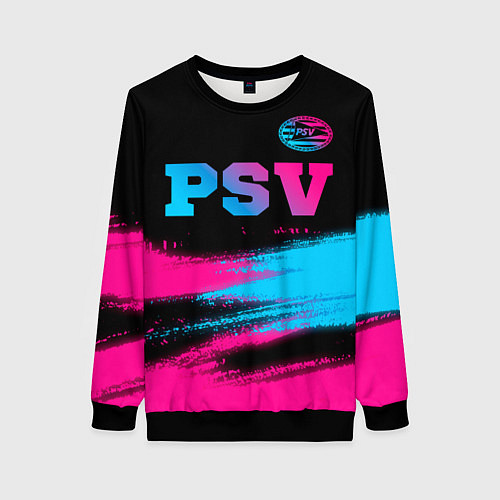 Женский свитшот PSV - neon gradient посередине / 3D-Черный – фото 1