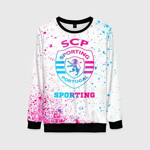 Женский свитшот Sporting neon gradient style / 3D-Черный – фото 1