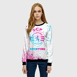 Свитшот женский Sporting neon gradient style, цвет: 3D-черный — фото 2