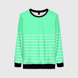 Женский свитшот Аквамарин с белыми тонкими полосами