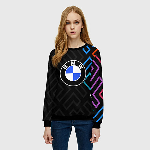 Женский свитшот Bmw абстракция / 3D-Черный – фото 3