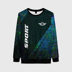 Свитшот женский Mini sport glitch blue, цвет: 3D-черный