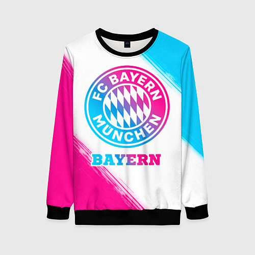 Женский свитшот Bayern neon gradient style / 3D-Черный – фото 1