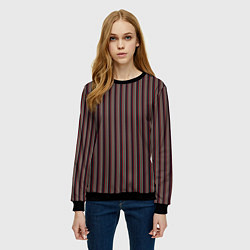 Свитшот женский Чёрно-красный в тонкую полоску, цвет: 3D-черный — фото 2