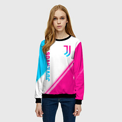 Свитшот женский Juventus neon gradient style вертикально, цвет: 3D-черный — фото 2