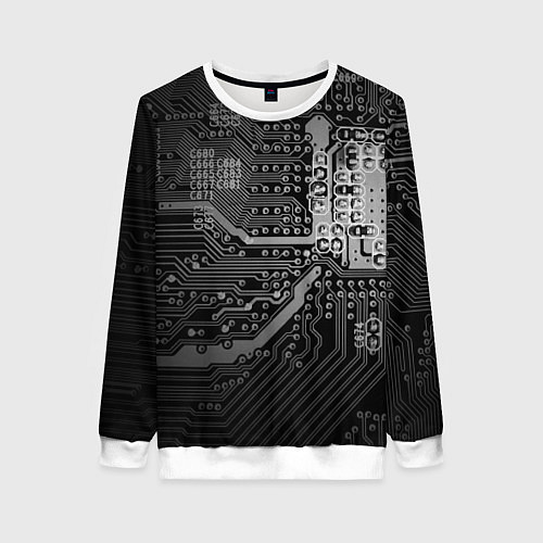 Женский свитшот Микросхема плата / 3D-Белый – фото 1