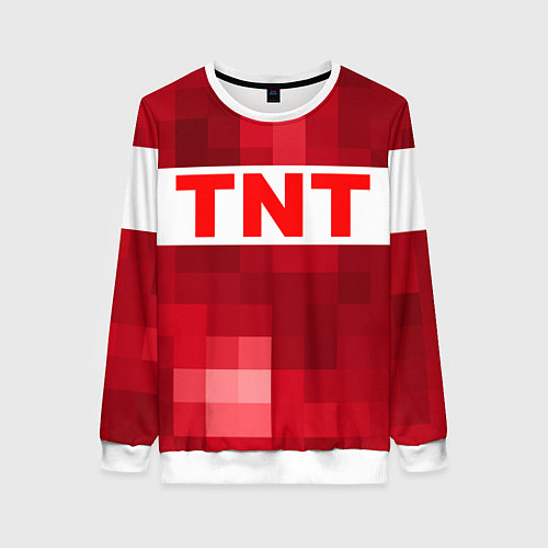 Женский свитшот Minecraft tnt texture / 3D-Белый – фото 1
