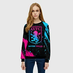 Свитшот женский Aston Villa - neon gradient, цвет: 3D-черный — фото 2