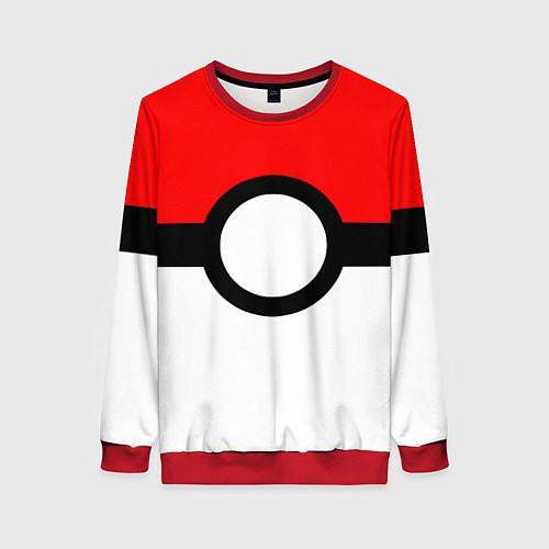 Женский свитшот Pokeball texture / 3D-Красный – фото 1