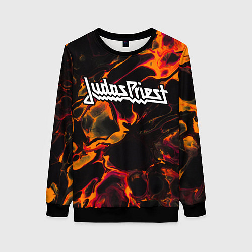 Женский свитшот Judas Priest red lava / 3D-Черный – фото 1