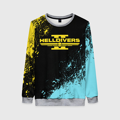 Женский свитшот Helldivers 2 logo yellow and blue splash / 3D-Меланж – фото 1