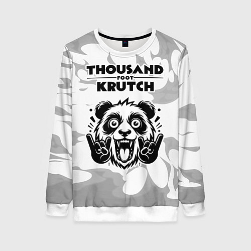 Женский свитшот Thousand Foot Krutch рок панда на светлом фоне / 3D-Белый – фото 1