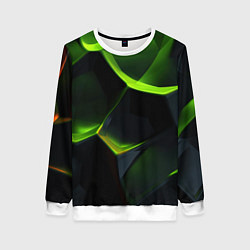 Женский свитшот Green neon abstract geometry