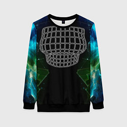 Свитшот женский Иллюзия сетчатого корсета груди, цвет: 3D-черный