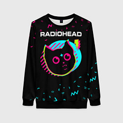 Свитшот женский Radiohead - rock star cat, цвет: 3D-черный