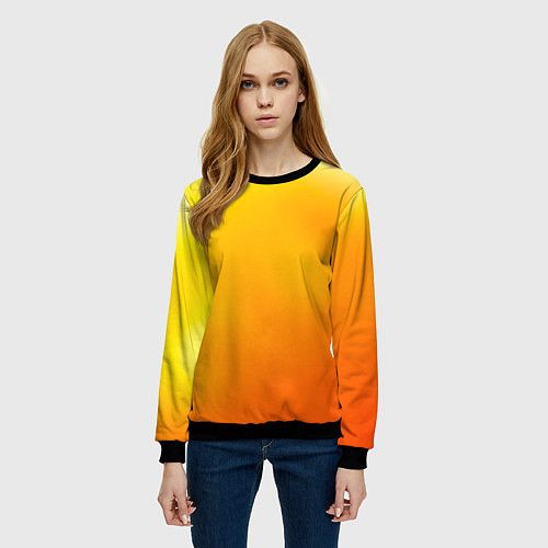 Женский свитшот Яркий оранж / 3D-Черный – фото 3