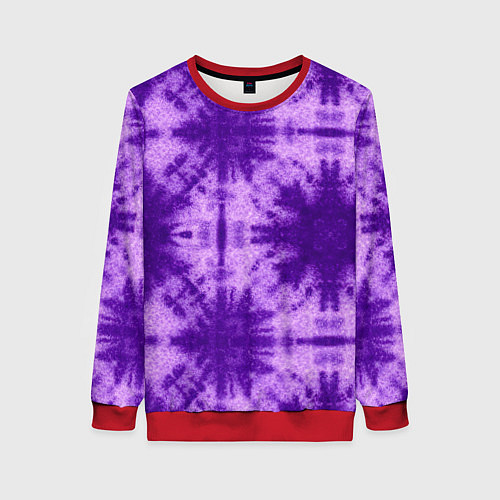 Женский свитшот Тай дай фиолетовый / 3D-Красный – фото 1