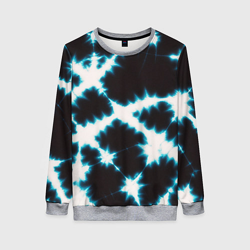 Женский свитшот Тёмно синий тай дай / 3D-Меланж – фото 1