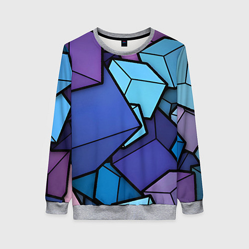 Женский свитшот Куб / 3D-Меланж – фото 1