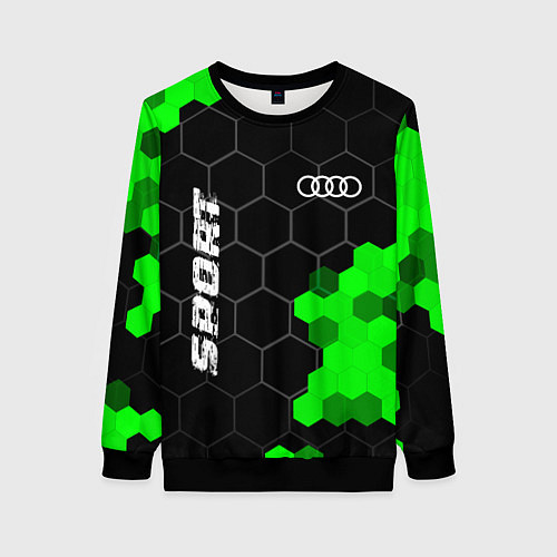 Женский свитшот Audi green sport hexagon / 3D-Черный – фото 1