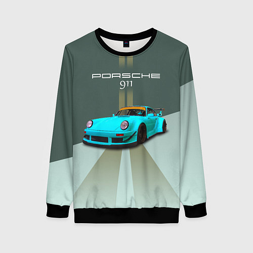 Женский свитшот Порше 911 спортивный немецкий автомобиль / 3D-Черный – фото 1