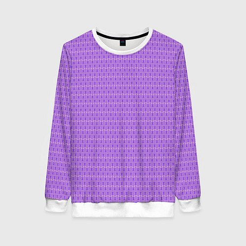 Женский свитшот Сиреневый паттерн узоры / 3D-Белый – фото 1