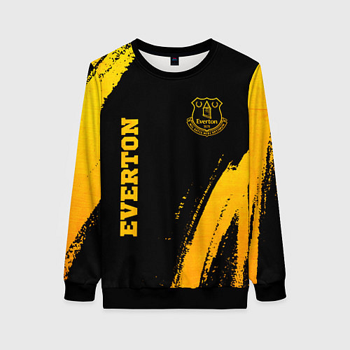 Женский свитшот Everton - gold gradient вертикально / 3D-Черный – фото 1