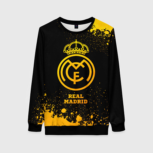 Женский свитшот Real Madrid - gold gradient / 3D-Черный – фото 1