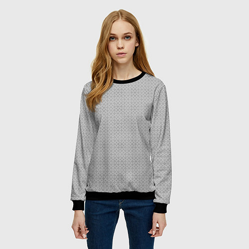 Женский свитшот Узор в стиле ар-деко / 3D-Черный – фото 3