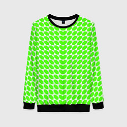 Женский свитшот Зелёные лепестки шестиугольники