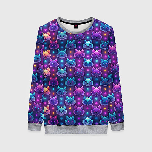 Женский свитшот Фурри мордочки лисица / 3D-Меланж – фото 1