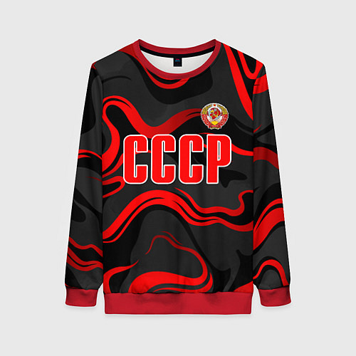 Женский свитшот СССР - red stripes / 3D-Красный – фото 1