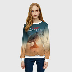 Свитшот женский 3 Body Problem - satellite, цвет: 3D-белый — фото 2