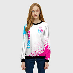 Свитшот женский Sporting neon gradient style вертикально, цвет: 3D-черный — фото 2