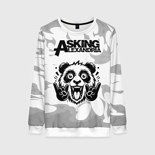 Женский свитшот Asking Alexandria рок панда на светлом фоне / 3D-Белый – фото 1