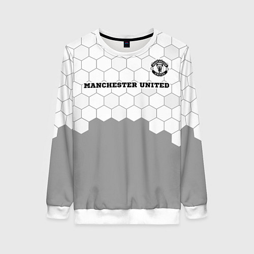Женский свитшот Manchester United sport на светлом фоне посередине / 3D-Белый – фото 1