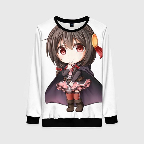 Женский свитшот Konosuba Юн-юн чибик / 3D-Черный – фото 1