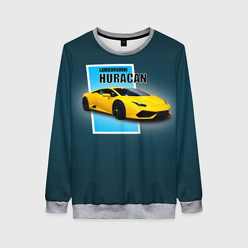Женский свитшот Спортивная итальянская машина Lamborghini Huracan / 3D-Меланж – фото 1
