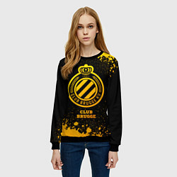 Свитшот женский Club Brugge - gold gradient, цвет: 3D-черный — фото 2