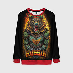 Женский свитшот Мощный военный медведь СССР