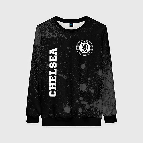 Женский свитшот Chelsea sport на темном фоне вертикально / 3D-Черный – фото 1