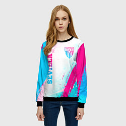 Свитшот женский Sevilla neon gradient style вертикально, цвет: 3D-черный — фото 2